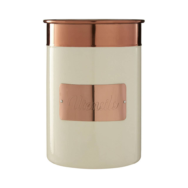 premier housewares Prescott Cream And Copper Stainless Steel Utensil Holder