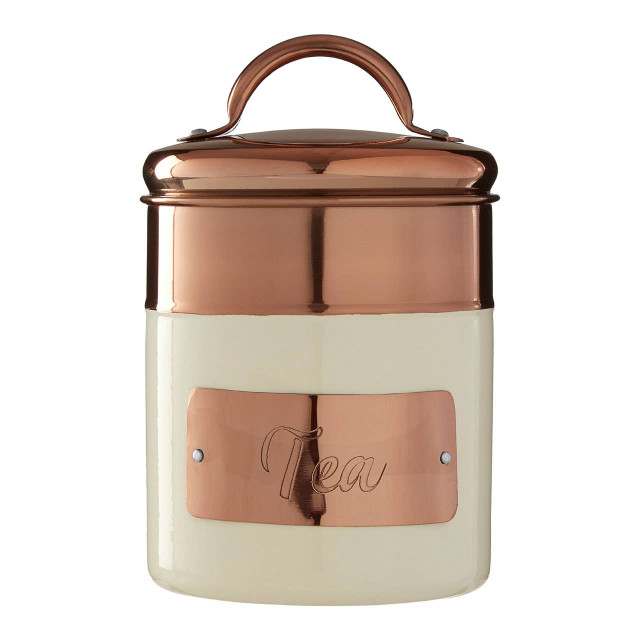 premier housewares Prescott Cream And Copper Tea Canister