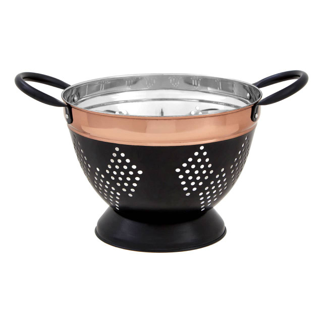 Premier Housewares Prescott Medium Charcoal And Copper Colander