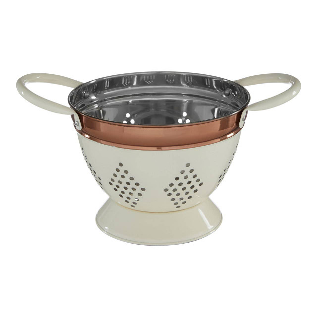Premier Housewares Prescott Small Cream And Copper Colander