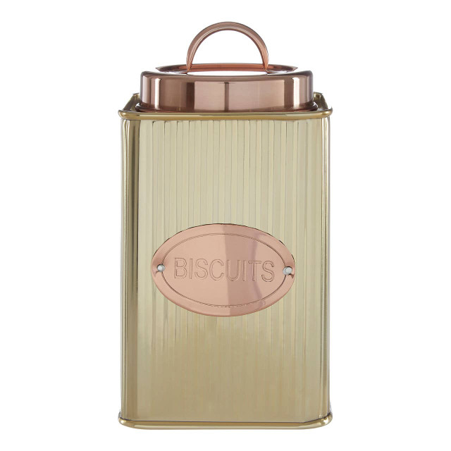 premier housewares Prescott Square Biscuits Canister in Gold