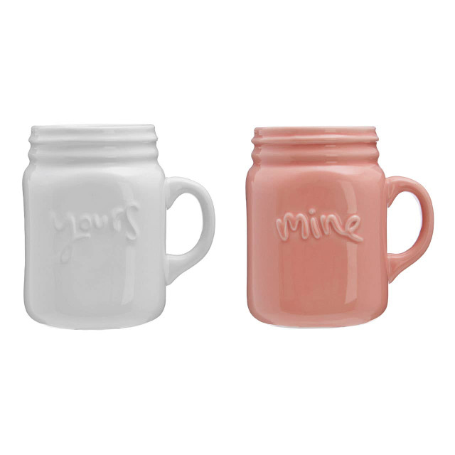 premier housewares Pretty Things Set Of Yours and Mine Mugs