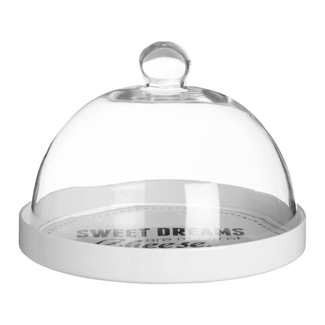 premier housewares Pun and Games Cheese Board With Glass Dome