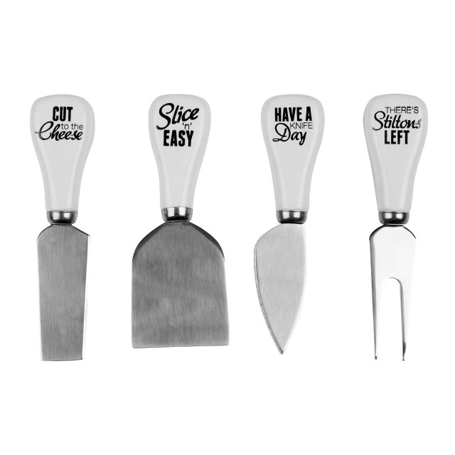 Premier Housewares Pun And Games Set Of 4 Cheese Knives