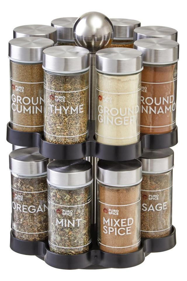 Premier Housewares Puro Revolving Spice Rack With 16 Spices And Herbs