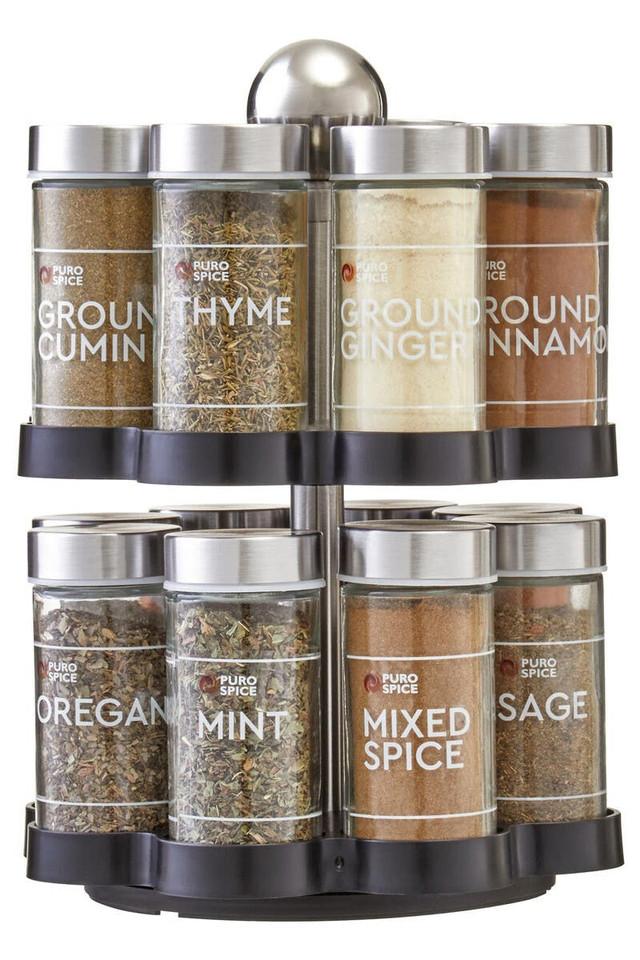 Premier Housewares Puro Revolving Spice Rack With 16 Spices And Herbs