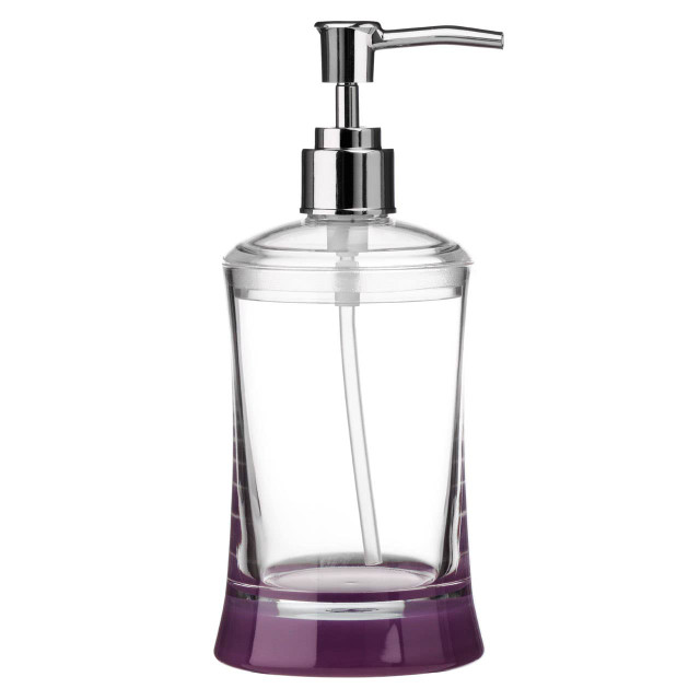 Premier Housewares Purple And Clear Acrylic Bathroom Lotion Dispenser