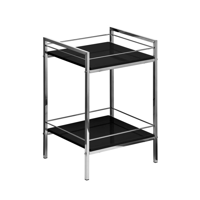 Premier Housewares Quincy 2 Tier Black High Gloss Shelf Unit