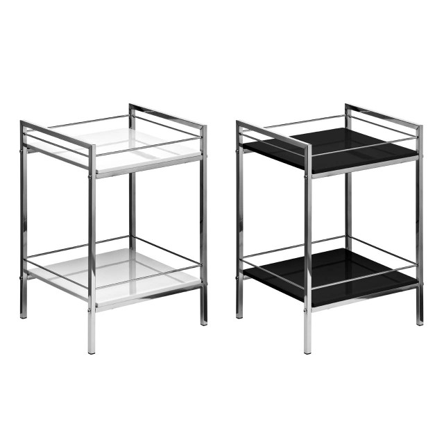 Premier Housewares Quincy 2 Tier Black High Gloss Shelf Unit