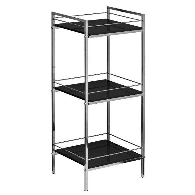 premier housewares Quincy 3 Tier Black High Gloss Shelf Unit