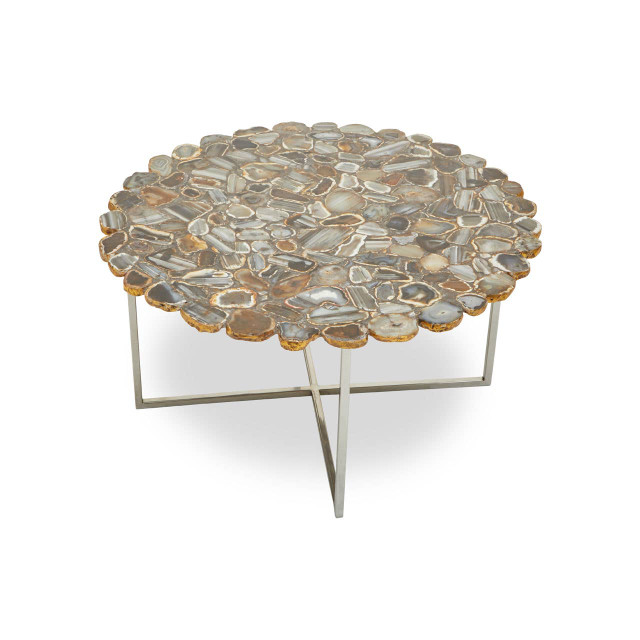 Premier Housewares Rabia Agate Coffee Table With Cross Base