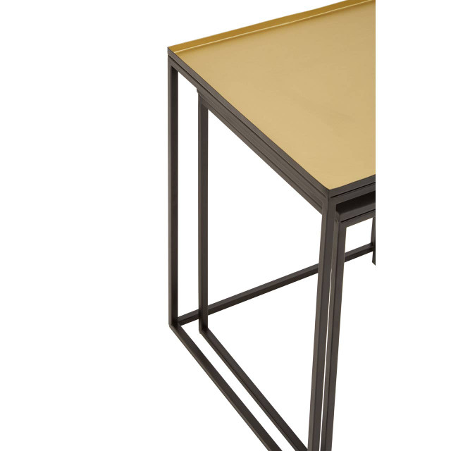 Premier Housewares Rabia Gold And Silver Nest Of 2 Tables