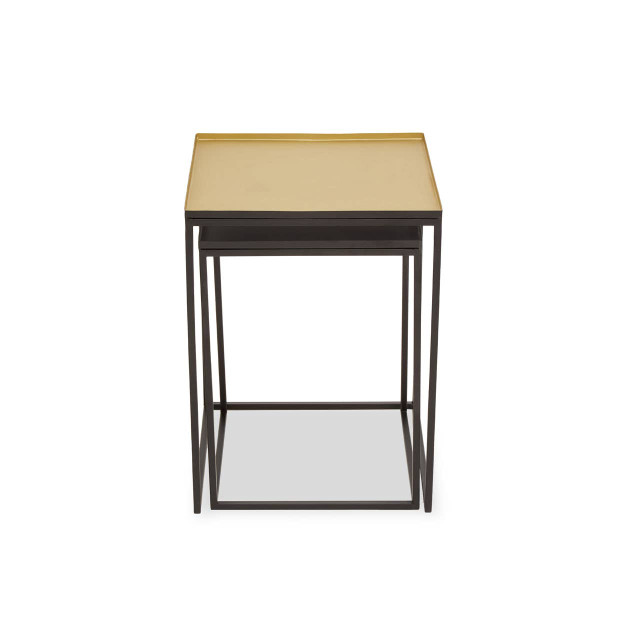 premier housewares Rabia Gold And Silver Nest Of 2 Tables