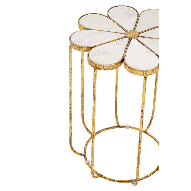 Premier Housewares Rabia Petal Side Table With Marble Top