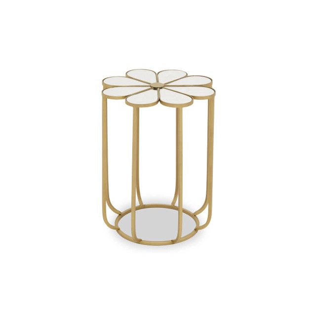 Premier Housewares Rabia Petal Side Table With Mirrored Top