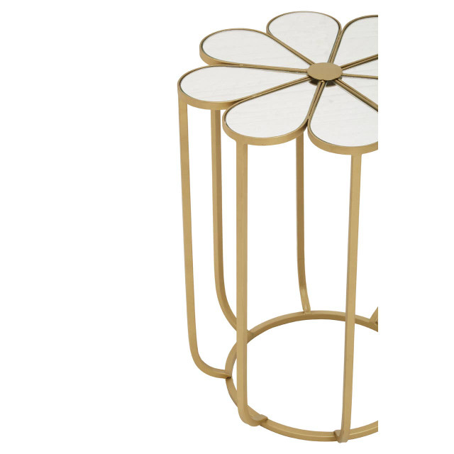 Premier Housewares Rabia Petal Side Table With Mirrored Top
