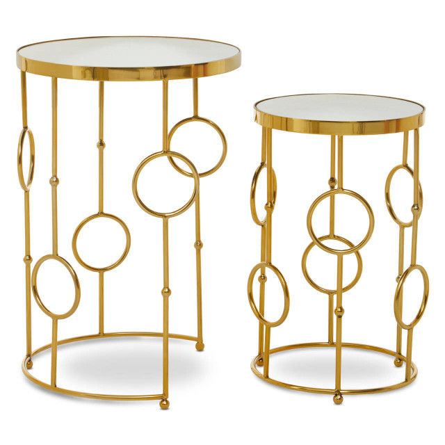 Premier Housewares Rabia Set Of 2 Circle Pattern Side Table