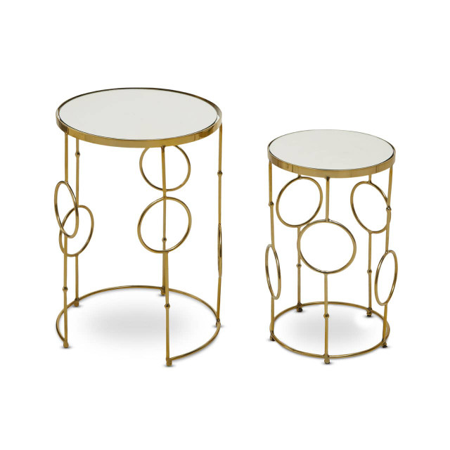 Premier Housewares Rabia Set Of 2 Circle Pattern Side Table