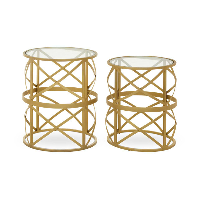 Premier Housewares Rabia Set Of 2 Diamond Pattern Side Table
