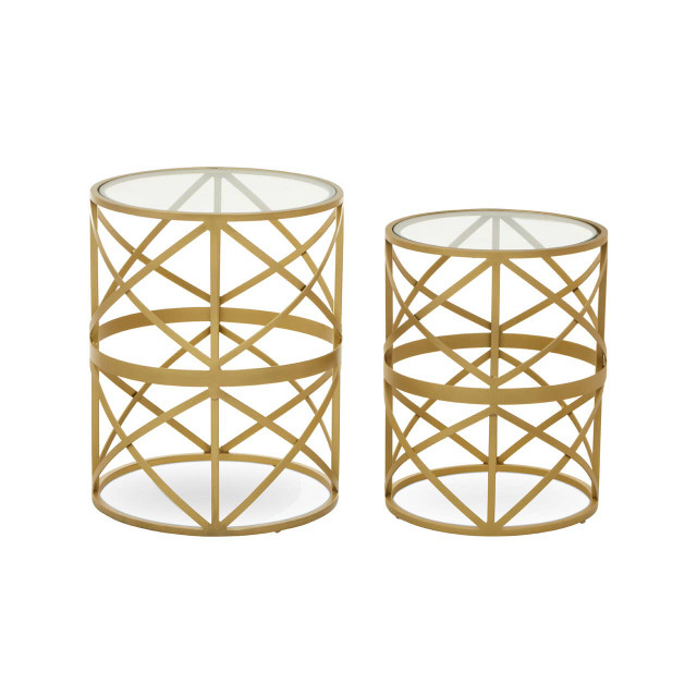premier housewares Rabia Set Of 2 Diamond Pattern Side Table