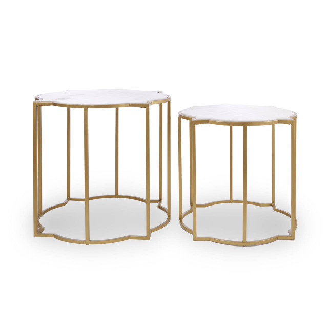 premier housewares Rabia Set Of 2 Tables With Marble Top
