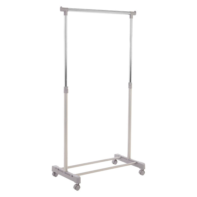 Premier Housewares Ralesi Grey And Chrome Finish Clothes Hanging Rail With Wheels