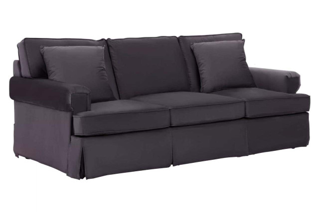 Premier Housewares Ralph Three Seat Black Velvet Sofa