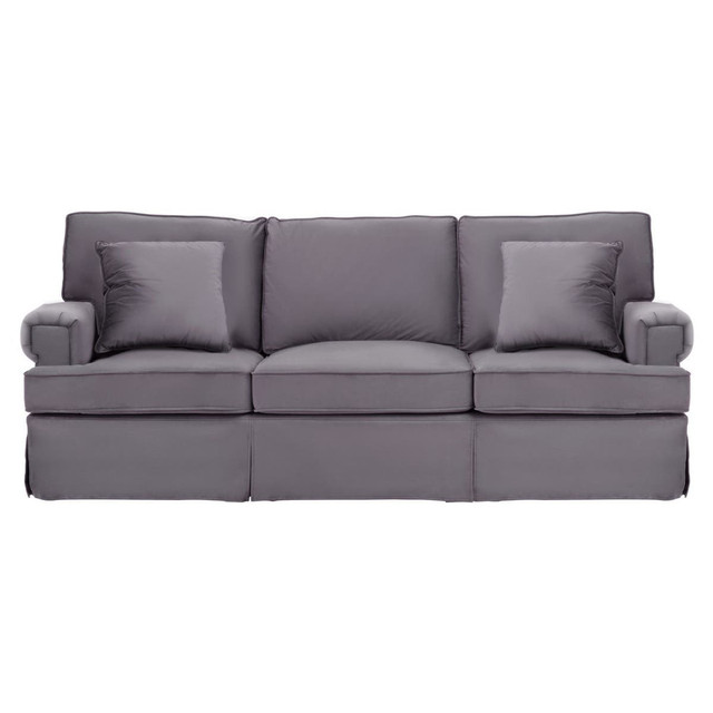 Premier Housewares Ralph Three Seat Grey Velvet Sofa