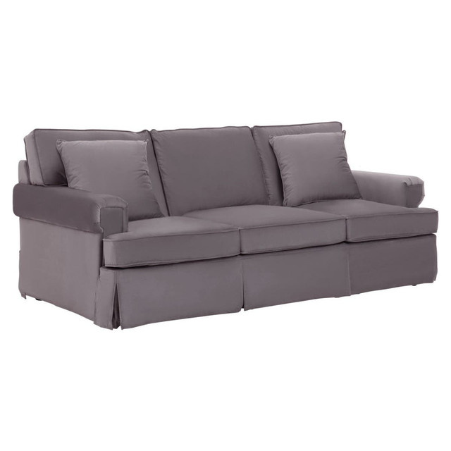 Premier Housewares Ralph Three Seat Grey Velvet Sofa