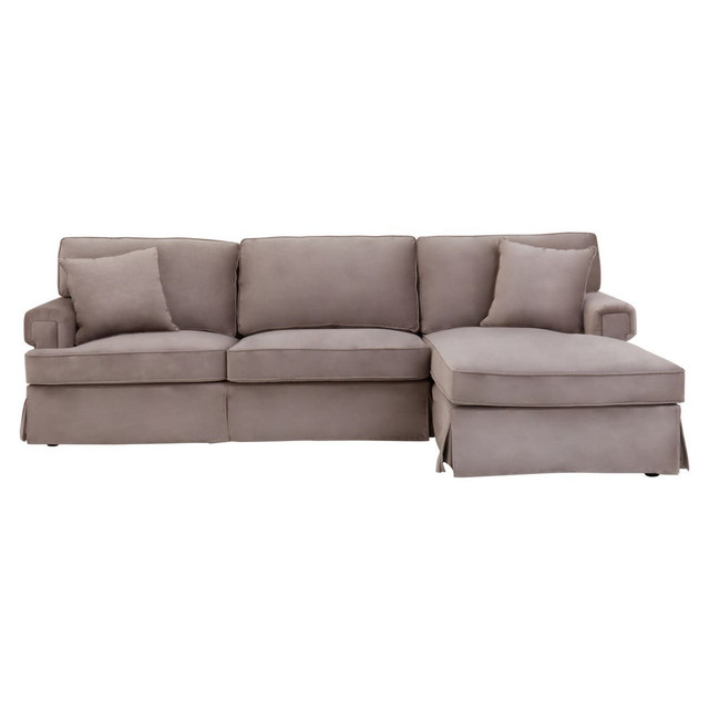 Premier Housewares Ralph Three Seat Mink Velvet Right Chaise Sofa