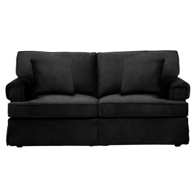 premier housewares Ralph Two Seat Black Velvet Sofa