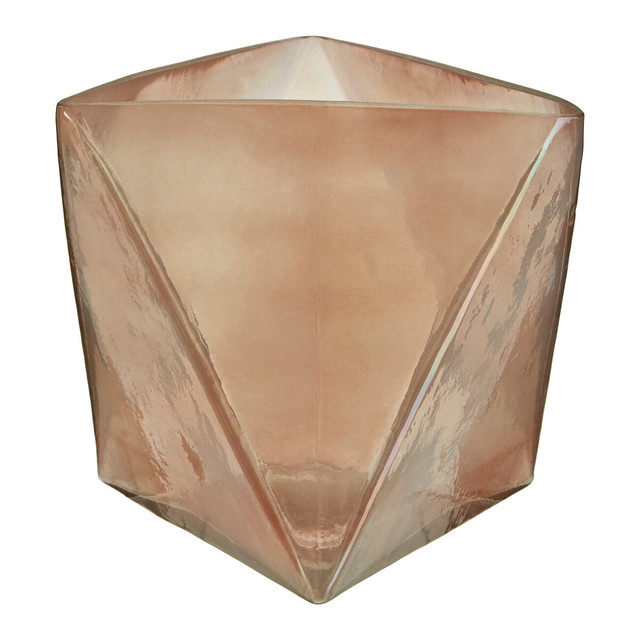 Premier Housewares Rambia Large Pink Glass Candle Holder
