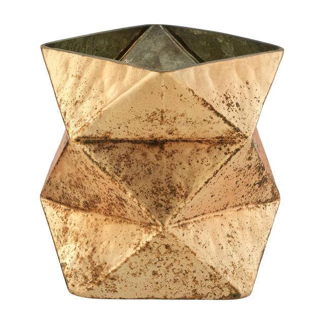 Premier Housewares Rambia Small Gold Finish Glass Candle Holder