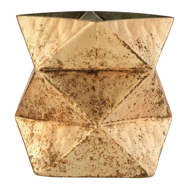 premier housewares Rambia Small Gold Finish Glass Candle Holder