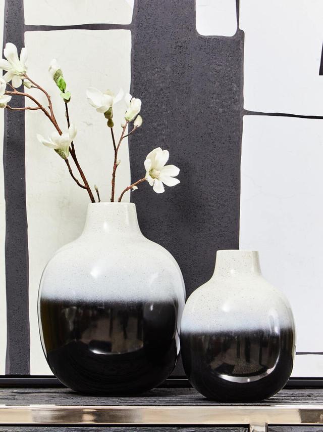 Premier Housewares Ramus Large Black And White Ombre Vase