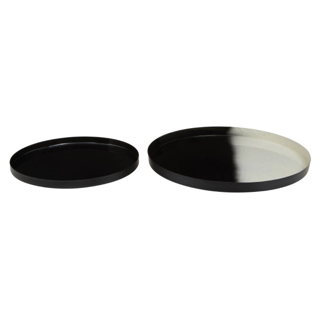 Premier Housewares Ramus Set Of Two Black And White Ombre Trays