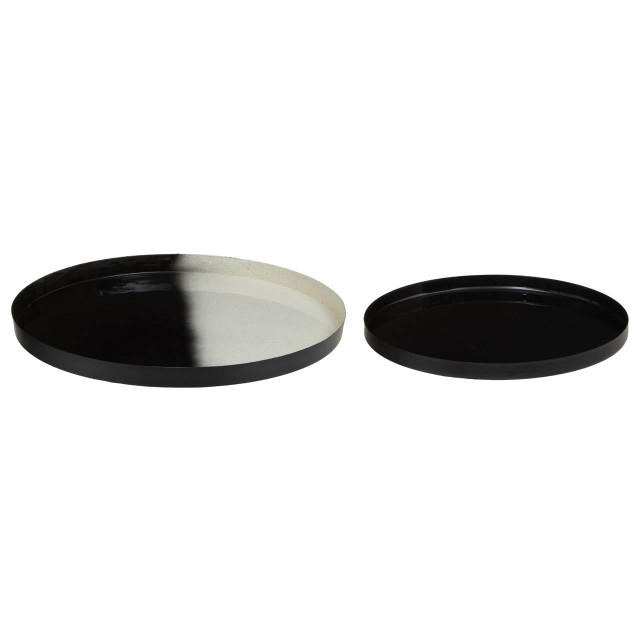premier housewares Ramus Set Of Two Black And White Ombre Trays