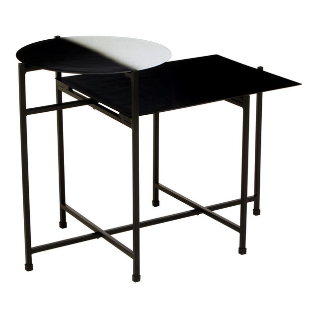 Premier Housewares Ramus Two Tier Black And White Ombre Side Table