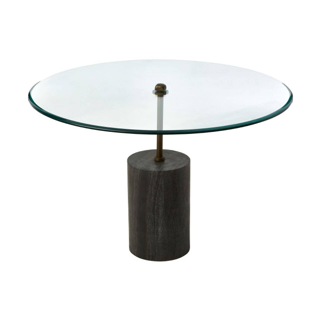Premier Housewares Rany Glass And Black Marble Side Table