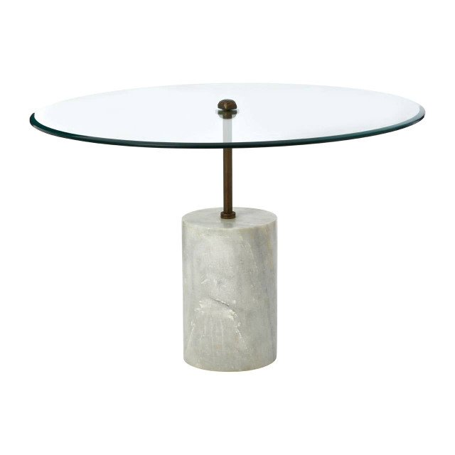 premier housewares Rany Glass And White Marble Side Table