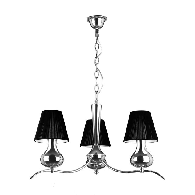 premier housewares Ravan 3 Arm Black Shades Pendant Light
