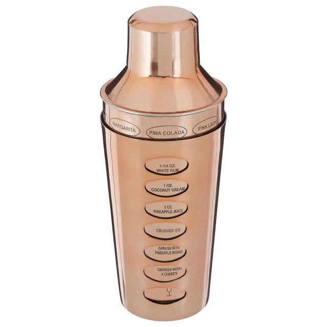 Premier Housewares Recipe Rose Gold Cocktail Shaker