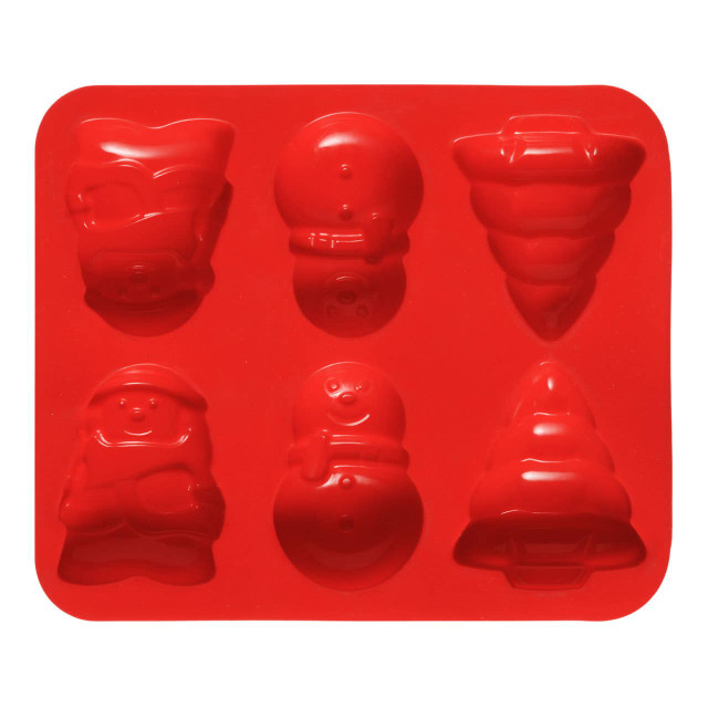 premier housewares Red 6 Christmas Theme Silicone Cake Mould