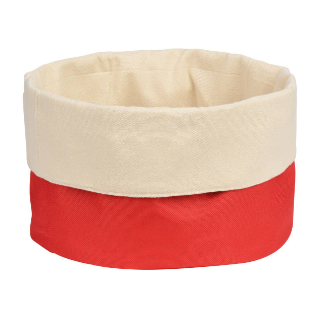 Premier Housewares Red And Cream Folded Design Bread Basket