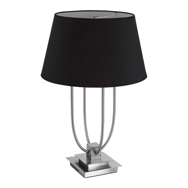 Premier Housewares Regents Park Black Shade Table Lamp With EU Plug