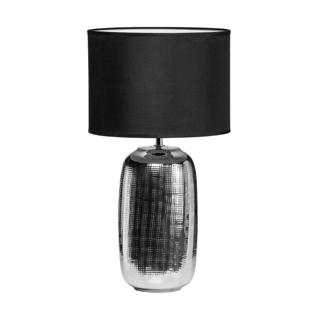 Premier Housewares Regents Park Chrome Finish Ceramic Base Table Lamp