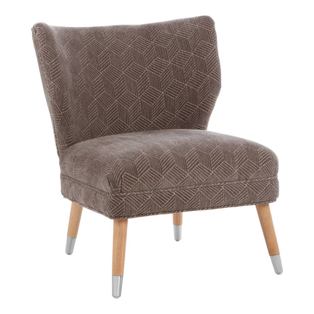 Premier Housewares Regents Park Grey Chenille Wingback Chair