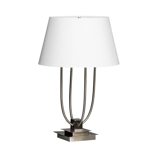 Premier Housewares Regents Park Satin Nickel Finish Table Lamp