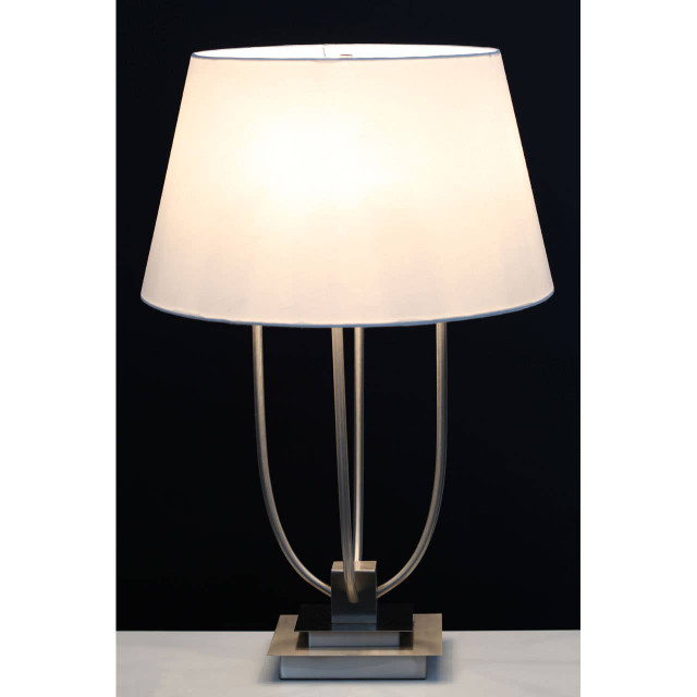 Premier Housewares Regents Park Satin Nickel Finish Table Lamp