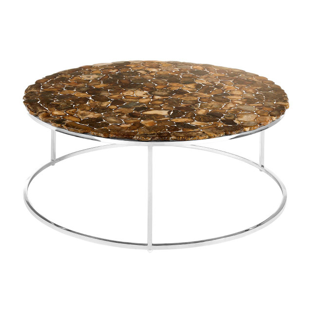 Premier Housewares Relic Agate Top Round Coffee Table